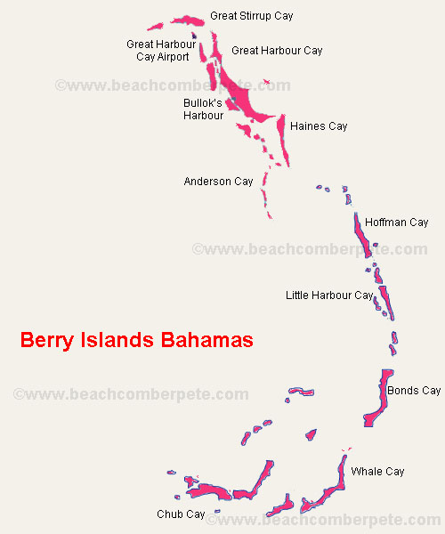Map of Berry Island Bahamas