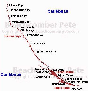 Map of Exuma Bahamas