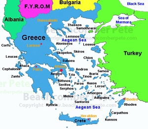 Map Of Greece Today Greece Beachcomber Pete