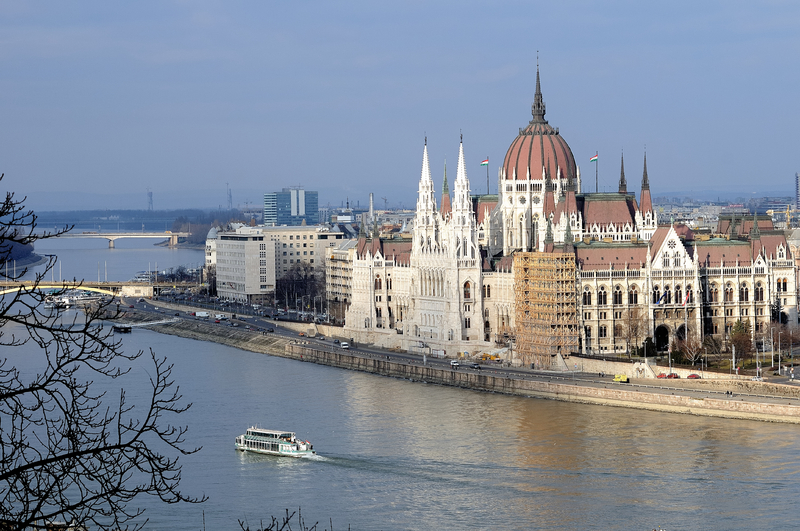 Parliment Building Danube River Budapest Hungary
