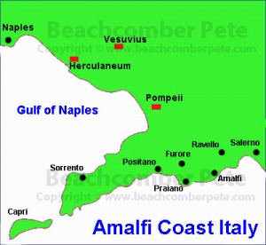 Map of Amalfi Coast Italy