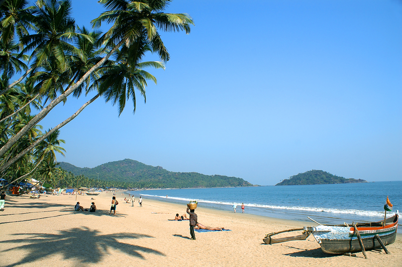 Tropical beach of Palolem, Goa state, India