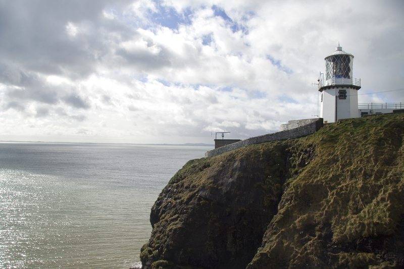 Blackhead lighthouse on the coast of Northern Ireland near Belfast
