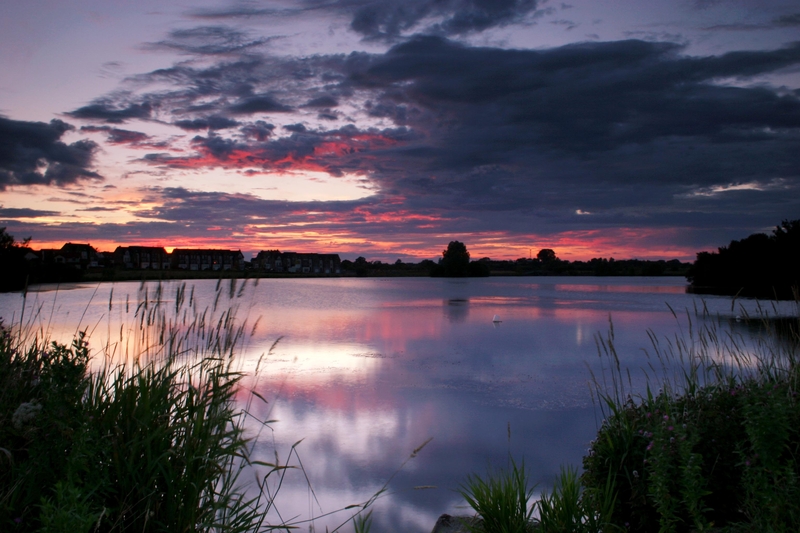 Craigavon lakes, Armagh, Northern Ireland at sunset