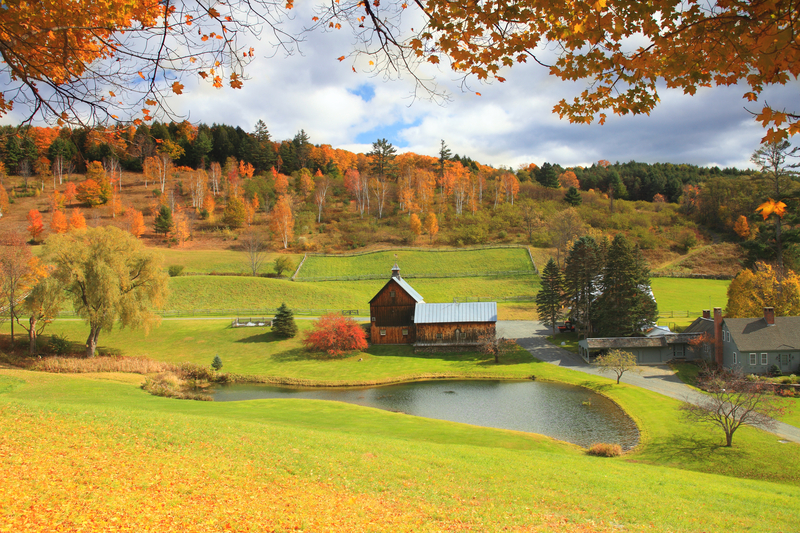 Vermont Farm in Autumn, Vermont, United States