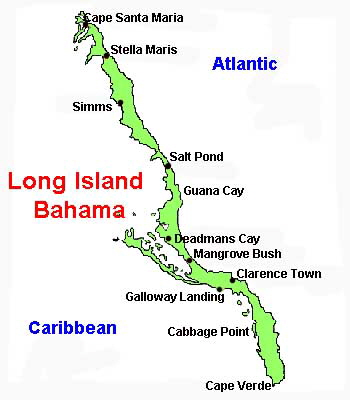 Map of Long Island Bahamas