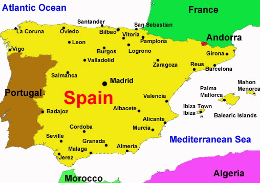 map of spain and other countries